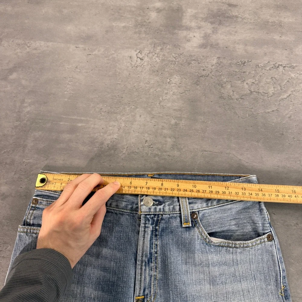 Polo Ralph Lauren Jeans Womens 16 Light Blue‎ Straight Leg Distressed Denim Y2K